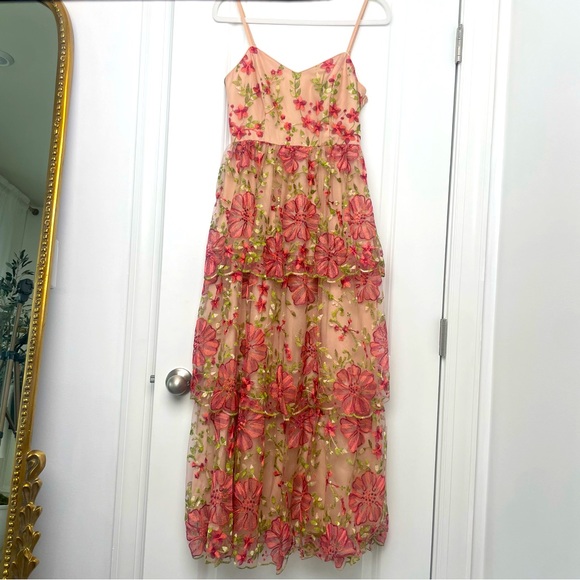 Endless Rose - Floral Embroidered Tiered Maxi Dress - Picture 4 of 8
